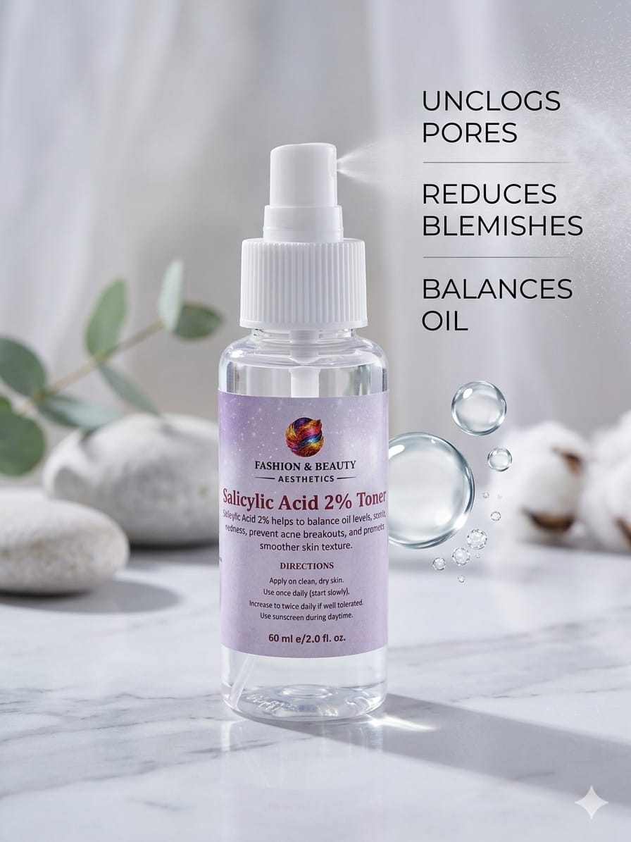 Salicylic Acid Toner 60 ml by Fashion and Beauty Aesthetics for OILY Skin Fashion and Beauty Aesthetics