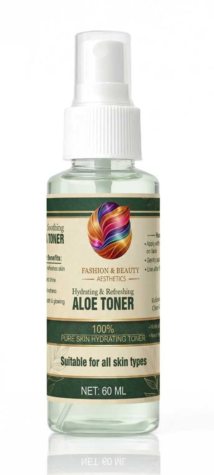 Hydrating and Smoothing ALOE Toner with Organic Aloe Vera 60ml 399 Rs. FACE TONER SKIN CARE Fashion and Beauty Aesthetics Fashion and Beauty Aesthetics